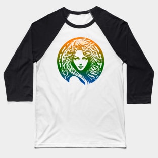 Woman's Face - Colorful Graphic Design Baseball T-Shirt